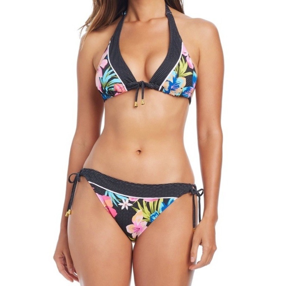 Bleu Rod Beattie Sweet Escape Tall Triangle Bikini Swim Top & Bottom Sz 6 Floral
